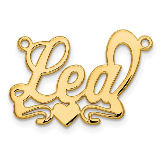 10k Yellow Gold Polished Heart Name Plate