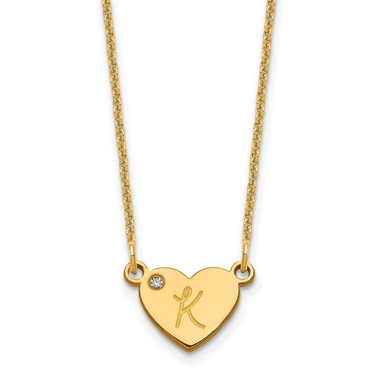 Initial Heart with Diamond Necklace