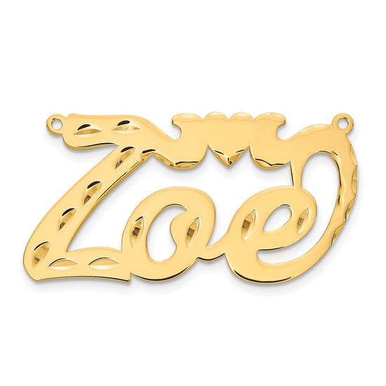 10k Yellow Gold Diamond-cut Heart Name Plate
