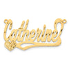 10k Yellow Gold Diamond-cut Heart Name Plate