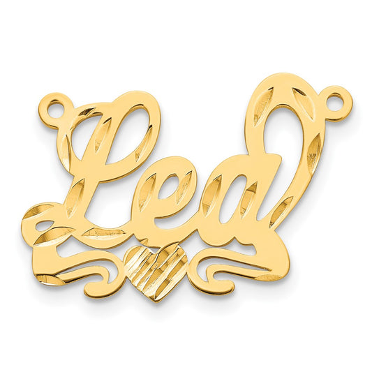 10k Yellow Gold Diamond-cut Heart Name Plate
