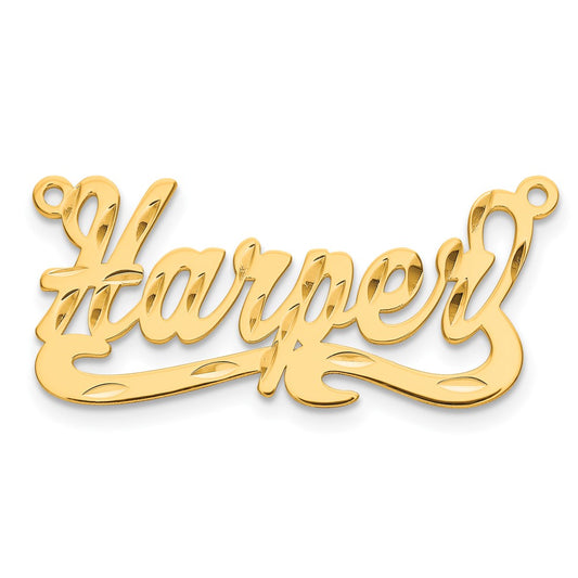 10k Yellow Gold Diamond-cut Name Plate