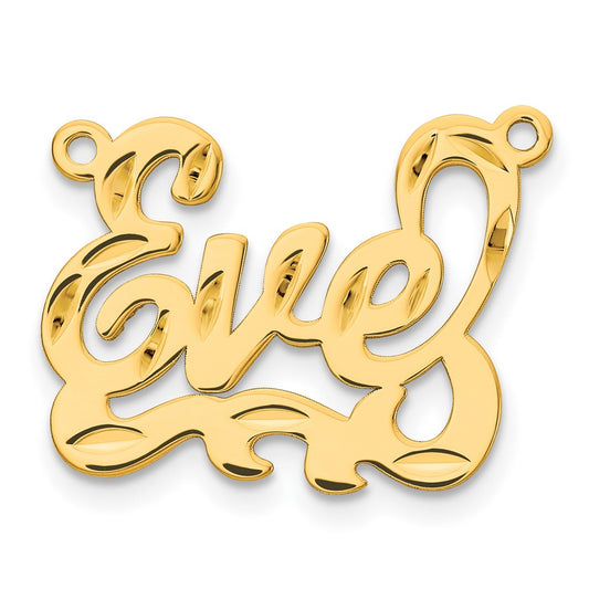 10k Yellow Gold Diamond-cut Name Plate