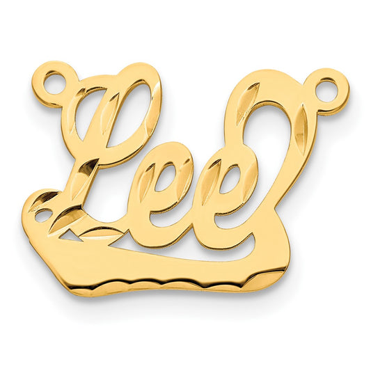 10k Yellow Gold Diamond-cut Underlined Name Plate