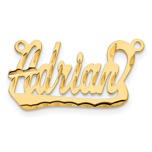 10k Yellow Gold Diamond-cut Underlined Name Plate