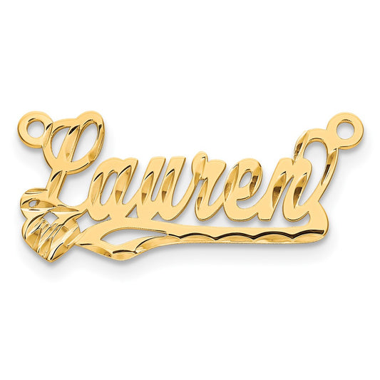 10k Yellow Gold Diamond-cut Heart Name Plate