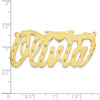 10k Yellow Gold Satin Diamond-cut Heart Name Plate