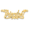 10k Yellow Gold Satin Diamond-cut Hearts Name Plate