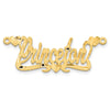 10k Yellow Gold Satin Diamond-cut Hearts Name Plate