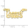 10k Yellow Gold Satin Diamond-cut Hearts Name Plate