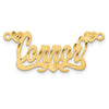10k Yellow Gold Satin Diamond-cut Hearts Name Plate