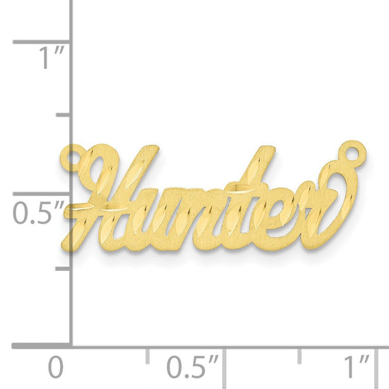 10k Yellow Gold Satin Diamond-cut Name Plate