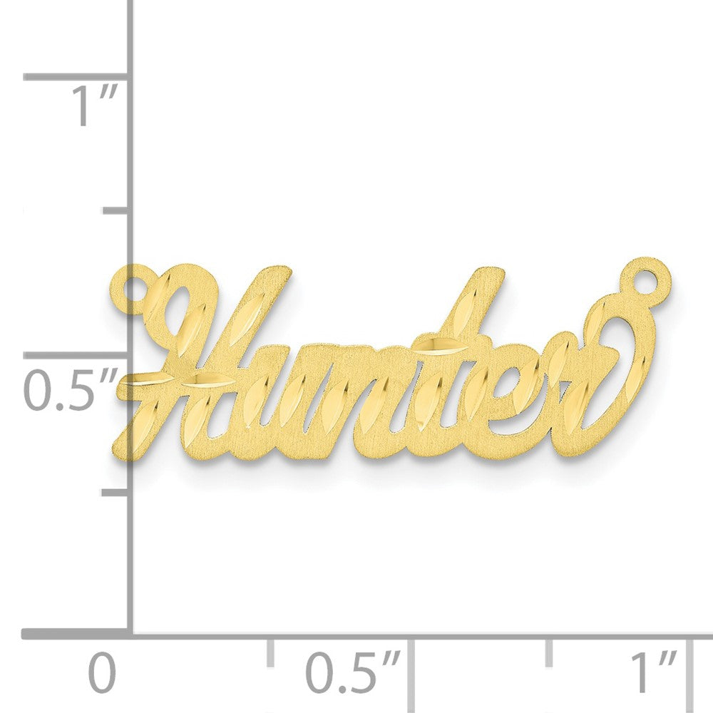 10k Yellow Gold Satin Diamond-cut Name Plate