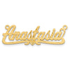 10k Yellow Gold Satin Diamond-cut Heart Name Plate