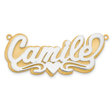 10k 3D Two-tone Polished Name Plate
