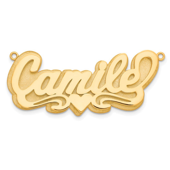3D Name Plate Pendant with 1 heart