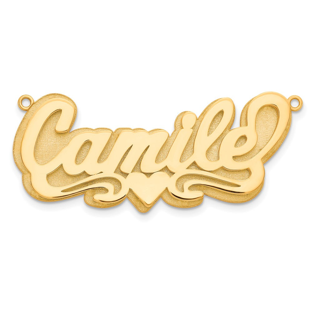3D Name Plate Pendant with 1 heart