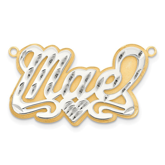 3D Name Plate Pendant with 1 heart