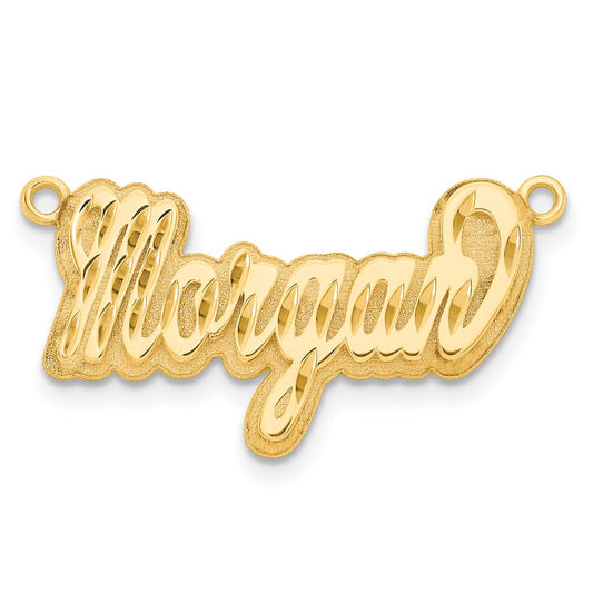 10Kk Yellow Gold 3D Diamond-cut Name Plate