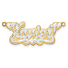 10k 3D Two-tone Satin Diamond-cut Name Plate