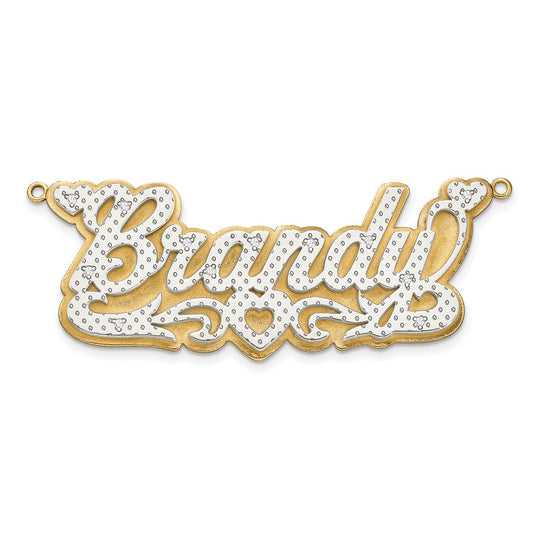 3-Dimensional Diamond Name Plate Pendant