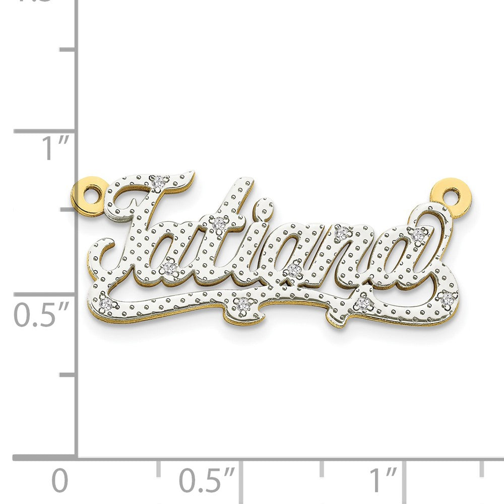 3-Dimensional Diamond Name Plate Pendants