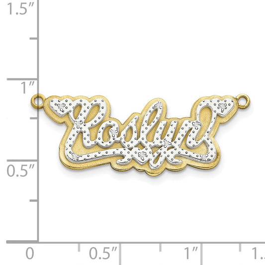 3-Dimensional Diamond Name Plate Pendant