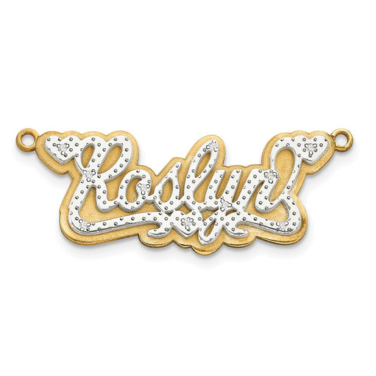 3-Dimensional Diamond Name Plate Pendant