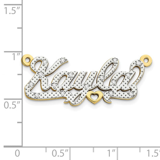 3D Diamond Name Plate Pendant