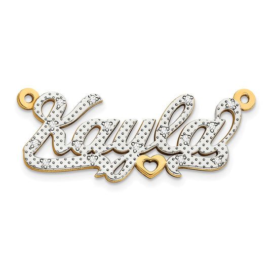 3D Diamond Name Plate Pendant