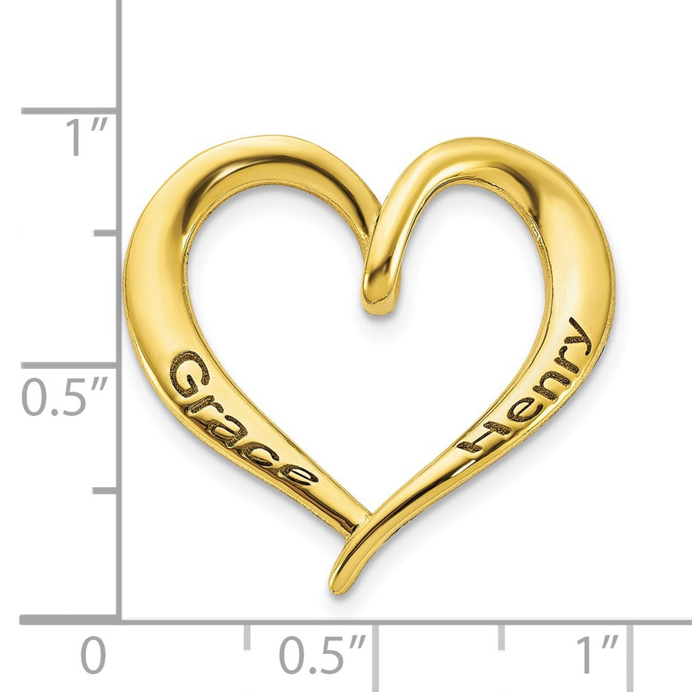 Polished & Antiqued Heart Slide