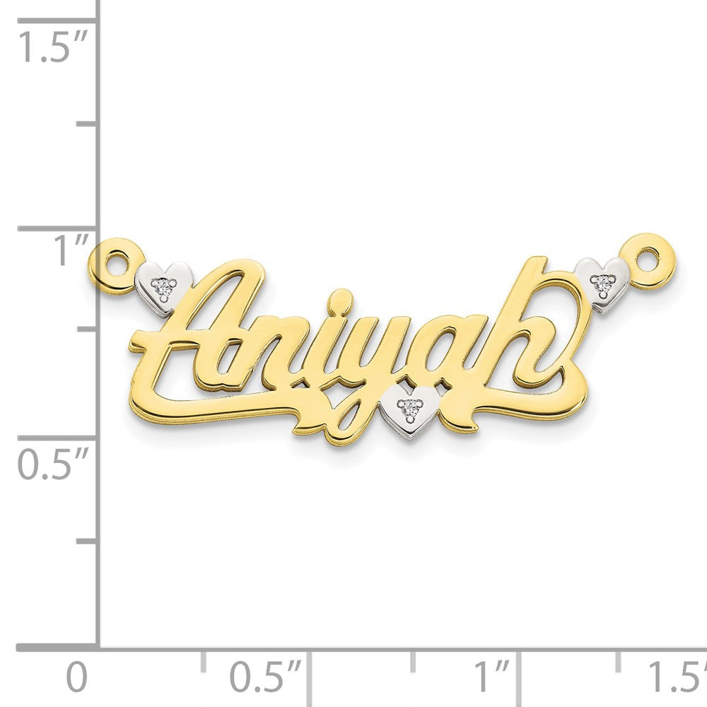 3-Dimensional Diamond Name Plate Pendant