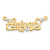 3-Dimensional Diamond Name Plate Pendant