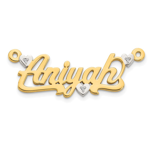 3-Dimensional Diamond Name Plate Pendant