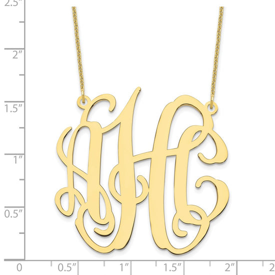 10k Yellow Gold Large Monogram Necklace