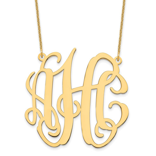 10k Yellow Gold Large Monogram Necklace