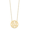 10k Yellow Gold Large Round Monogram Necklace