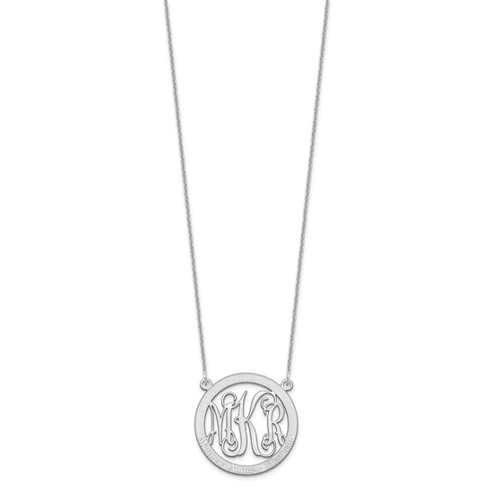 10k White Gold Small Family Monogram Necklace