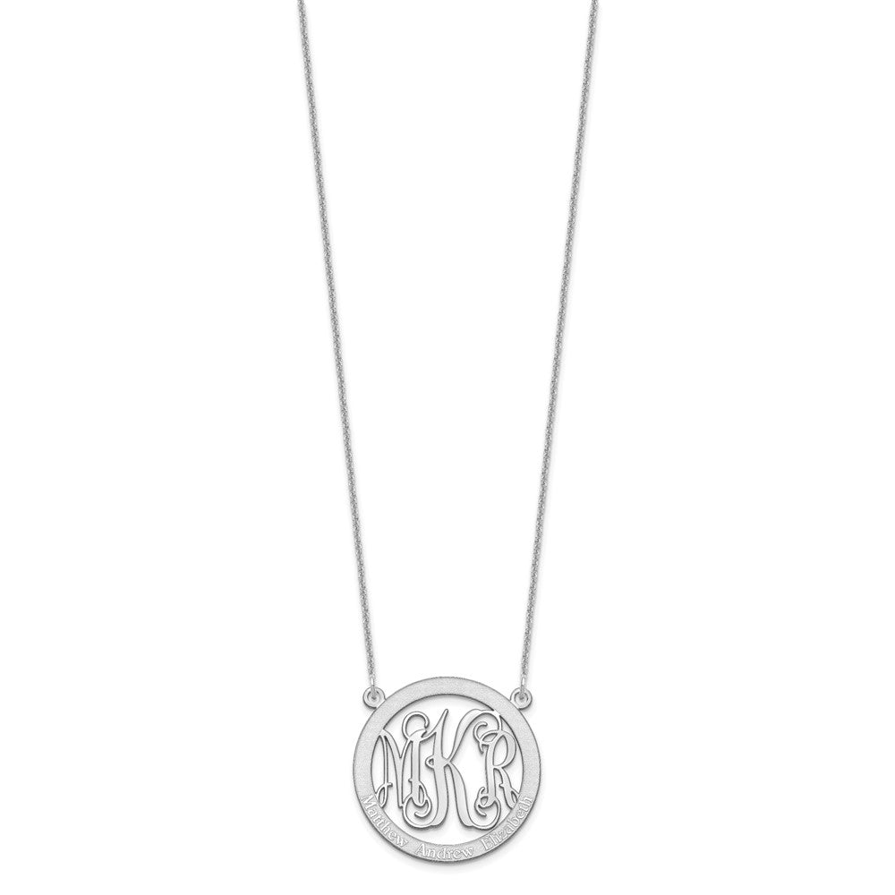 10k White Gold Small Family Monogram Necklace