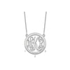 10k White Gold Small Family Monogram Necklace
