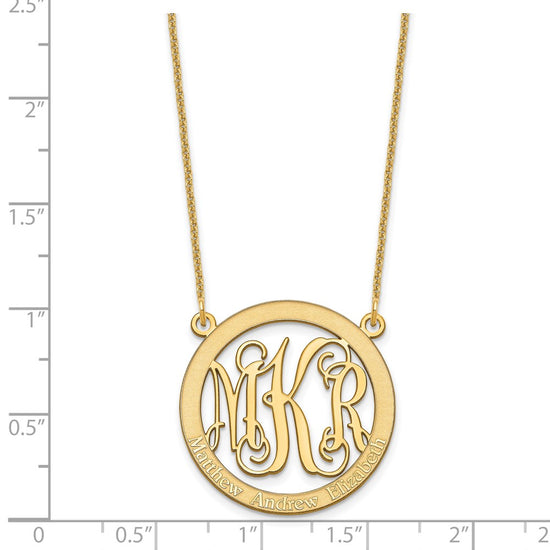 10k Yellow Gold Small Family Monogram Necklace