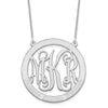 10k White Gold Large Family Monogram Necklace