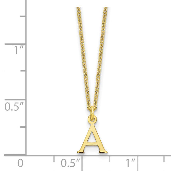 10k Cut-out Letter A Initial 18 inch Necklace