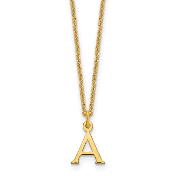 10k Cut-out Letter A Initial 18 inch Necklace