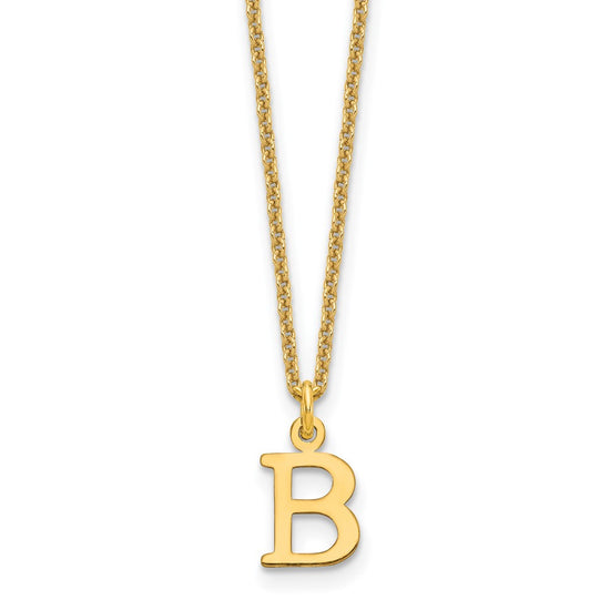 10k Cut-out Letter B Initial 18 inch Necklace