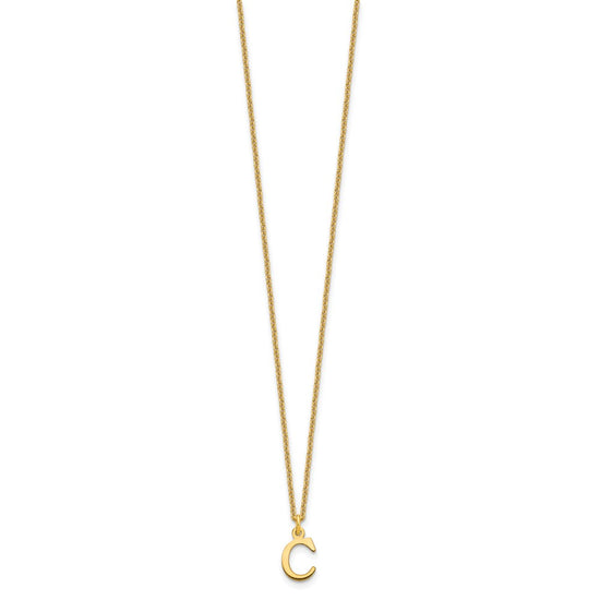 10k Cut-out Letter C Initial 18 inch Necklace