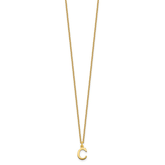 10k Cut-out Letter C Initial 18 inch Necklace
