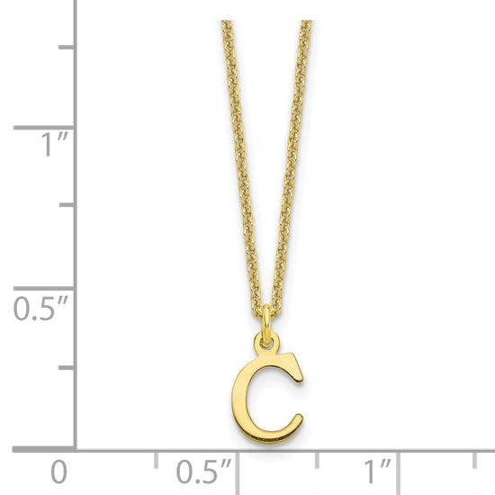 10k Cut-out Letter C Initial 18 inch Necklace