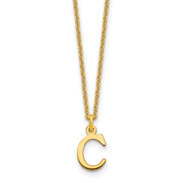 10k Cut-out Letter C Initial 18 inch Necklace