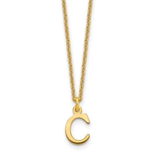 10k Cut-out Letter C Initial 18 inch Necklace